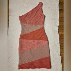 BCBGMaxAzria one shoulder bodycon DRESS size S